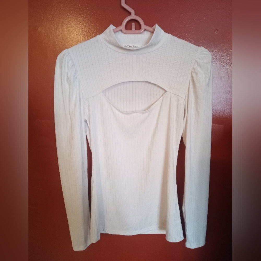 Chic White Long Sleeve Blouse